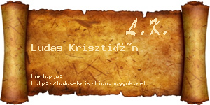 Ludas Krisztián névjegykártya