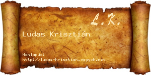 Ludas Krisztián névjegykártya